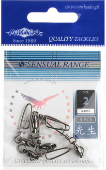 Mikado KRĘTLIK ŁOŻYSKOWANY Z AGRAFKĄ ZACISKAJĄCĄ - BN - Nr. 2 - op.5szt.