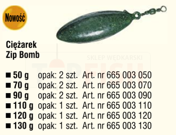 Konger Ciężarek Karpiowy Zip Bomb 90g - op.2szt