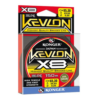 Plecionka KEVLON Olive Green X8 0,08/150 KONGER