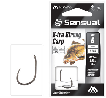 Rigged Vorfächer - SENSUAL - X-TRA STRONG CARP Nr. 6 DB / Schnur: 0.22mm/70cm - op.8Stk.
