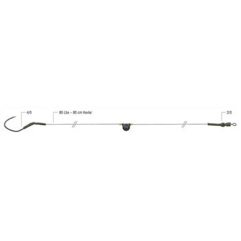 Konger Dread Cat® Wels Set mit Rasselschlange 4/0/80cm/80lbs