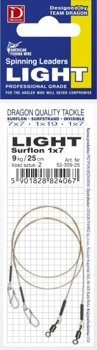 Dragon Raubfischvorfach 1x19 Surflon LIGHT 8kg / 15cm- 2stk.