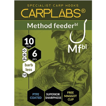Carplabs Method Feeder Barbless Hook 14 Titanium Gray Mesh 6 pcs.