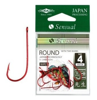 Mikado Hooks Sensual Round Barbed No. 2-Red - 10x