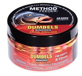Dumbels Duo Color Sinking Method Feeder Ananas/Tutti-Frutti/Erdbeere 50g 8/10mm
